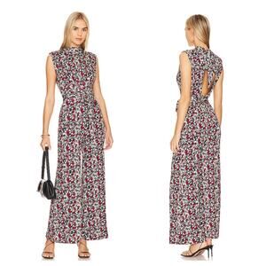 NWT Free People Vibe Check One Piece Jumpsuit Size XS Open Back Wide Leg Boho